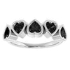 72427 / Ring / Set / 14K White / Natural Black Onyx / Heart / 4 X 4 Mm / Polished / Natural Black Onyx Bezel Set Ring