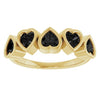72427 / Ring / Set / 14K Yellow / Natural Black Onyx / Heart / 4 X 4 Mm / Polished / Natural Black Onyx Bezel Set Ring