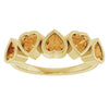 72427 / Ring / Set / 14K Yellow / Natural Citrine / Heart / 4 X 4 Mm / Polished / Natural Citrine Bezel Set Ring