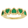 72427 / Ring / Set / 14K Yellow / Lab-Grown Emerald / Heart / 4 X 4 Mm / Polished / Lab-Grown Emerald Bezel Set Ring