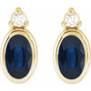 Natural Blue Sapphire | Oval | 5 x 3mm | Lab-Grown Blue Sapphire | Oval | 5 x 3mm