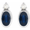Natural Blue Sapphire | Oval | 5 x 3mm | Lab-Grown Blue Sapphire | Oval | 5 x 3mm
