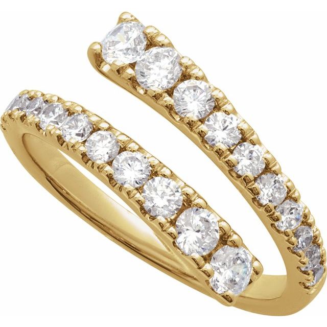 689125 / Ring / Set / 14K Yellow / Lab-Grown Diamond / Round / 3 Mm / Lab-Grown Diamond / Polished / 9/10 Ctw Lab-Grown Diamond Bypass Ring