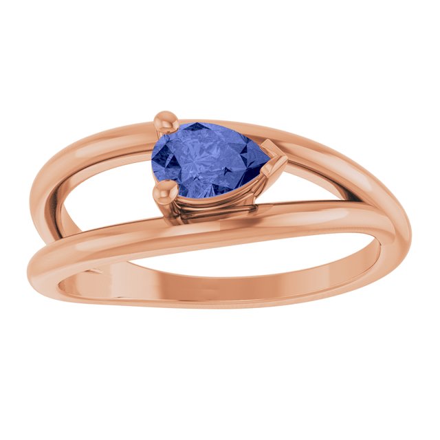 Negative Space Solitaire Ring — 14K Rose Gold
