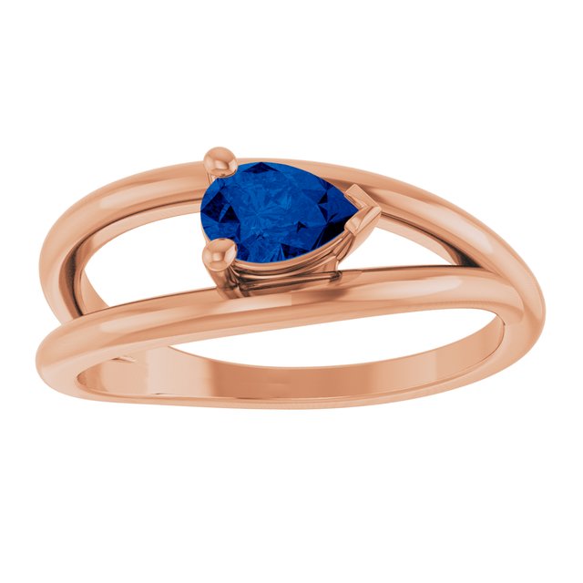 Lab-Grown Blue Sapphire | Pear | 6 x 4mm