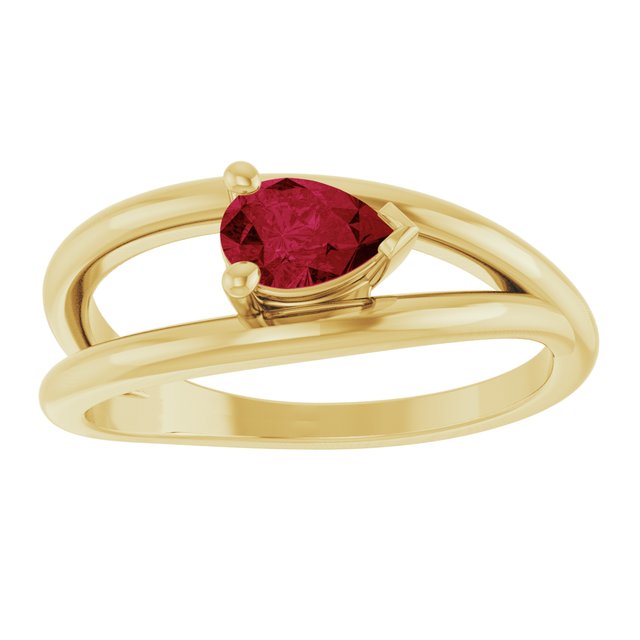 Negative Space Solitaire Ring — 14K Yellow Gold