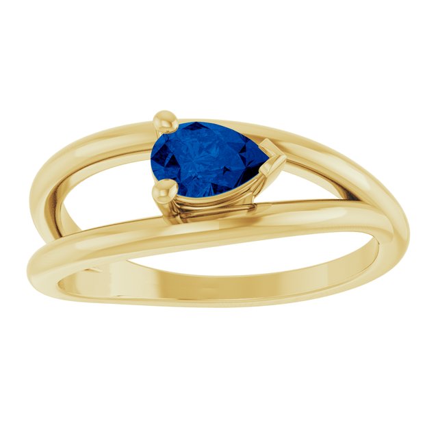 Lab-Grown Blue Sapphire | Pear | 6 x 4mm
