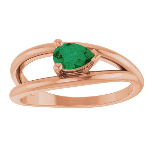Negative Space Solitaire Ring — 14K Rose Gold