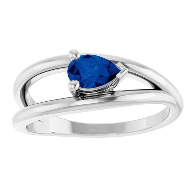 Lab-Grown Blue Sapphire | Pear | 6 x 4mm
