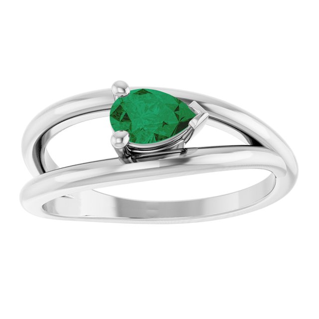 Negative Space Solitaire Ring — Platinum