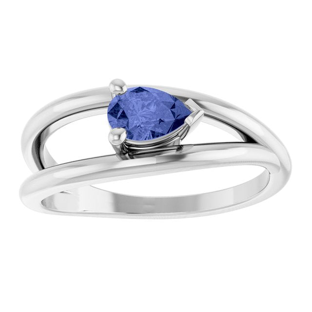 Negative Space Solitaire Ring — 14K White Gold
