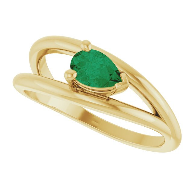 Lab-Grown Emerald | Pear | 6 x 4mm