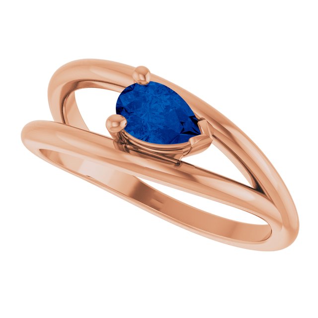Lab-Grown Blue Sapphire | Pear | 6 x 4mm