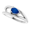 Lab-Grown Blue Sapphire | Pear | 6 x 4mm
