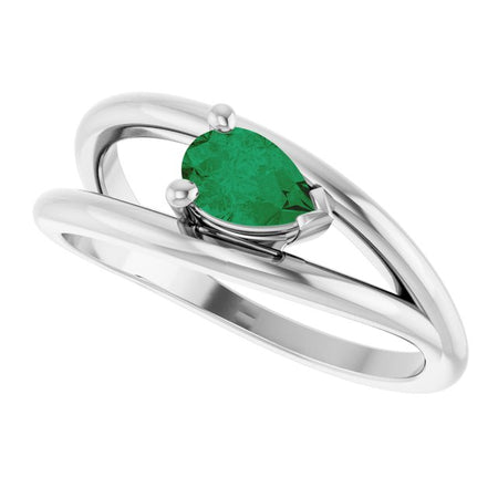 Lab-Grown Emerald | Pear | 6 x 4mm