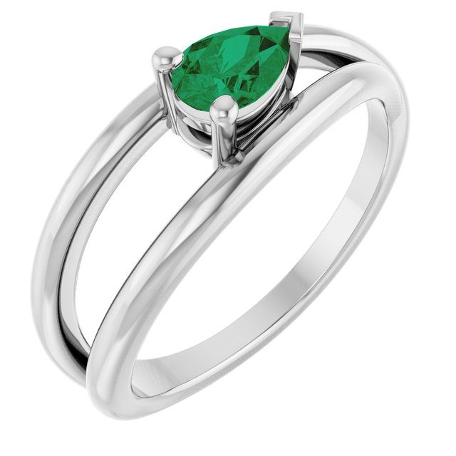 Negative Space Solitaire Ring — Platinum