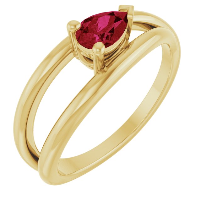Negative Space Solitaire Ring — 14K Yellow Gold