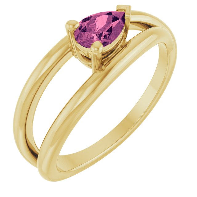 Negative Space Solitaire Ring — 14K Yellow Gold