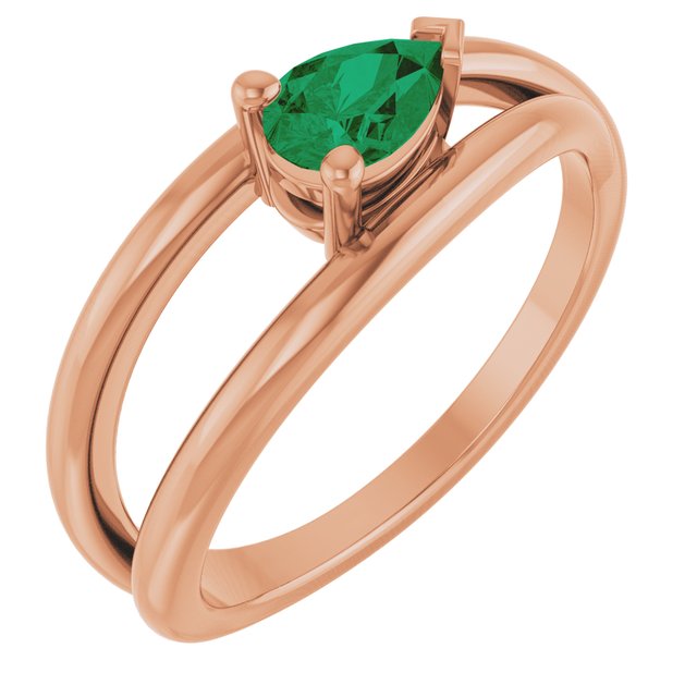 Negative Space Solitaire Ring — 14K Rose Gold