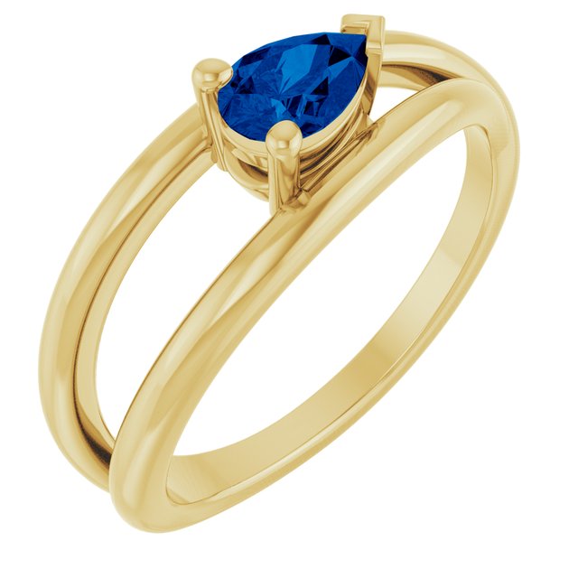 Lab-Grown Blue Sapphire | Pear | 6 x 4mm