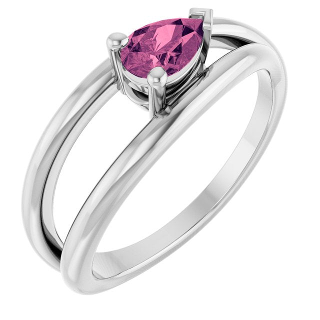 Negative Space Solitaire Ring — 14K White Gold