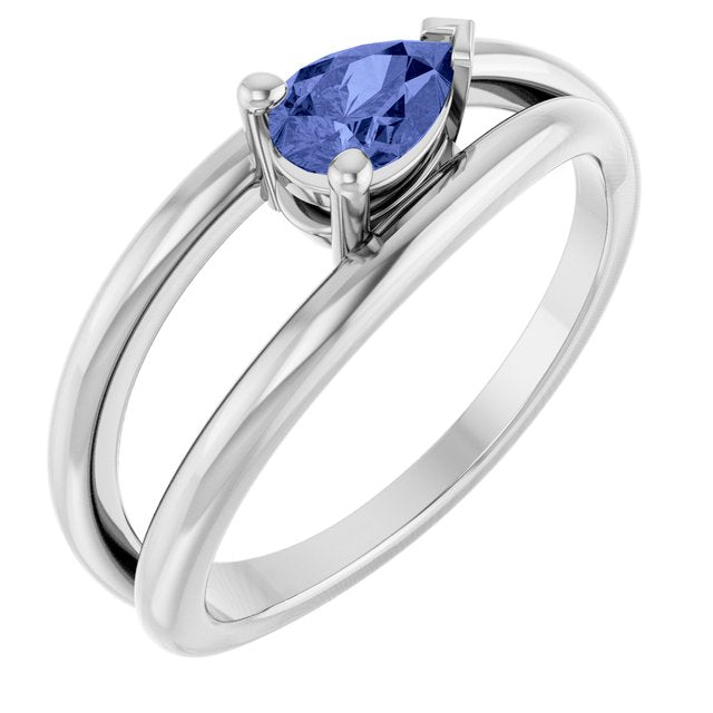 Negative Space Solitaire Ring — 14K White Gold