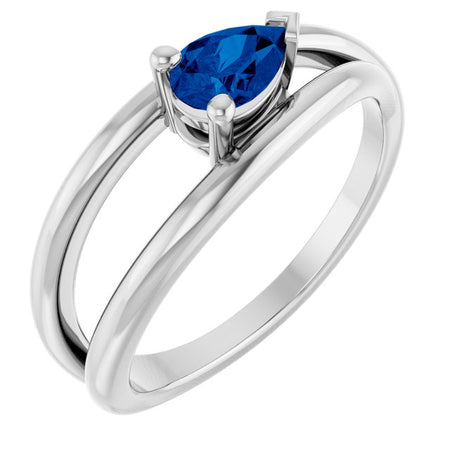 Lab-Grown Blue Sapphire | Pear | 6 x 4mm