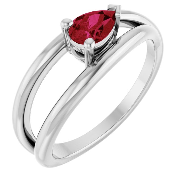 Negative Space Solitaire Ring — Platinum