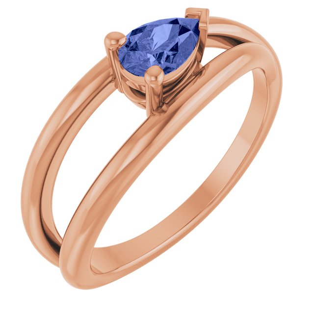 Negative Space Solitaire Ring — 14K Rose Gold