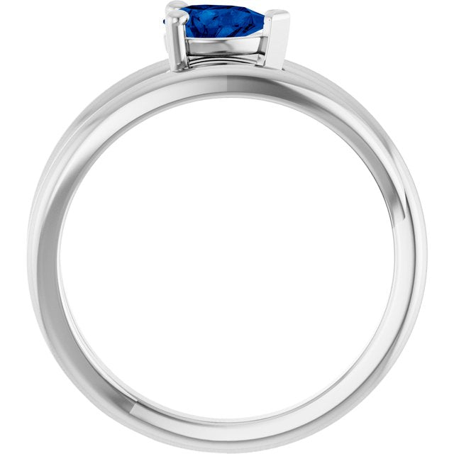 Lab-Grown Blue Sapphire | Pear | 6 x 4mm