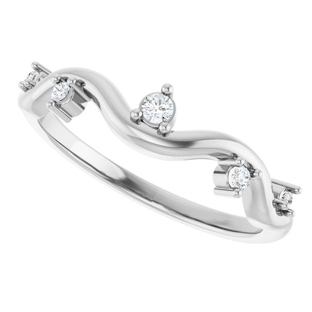 126839 / Ring / Set / 14K White / Natural Diamond / Round / Natural Diamond / Polished / .07 Ctw Natural Diamond Ring