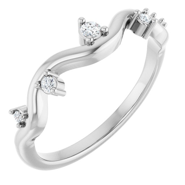 126839 / Ring / Set / 14K White / Natural Diamond / Round / Natural Diamond / Polished / .07 Ctw Natural Diamond Ring