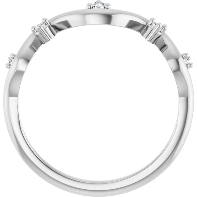 126839 / Ring / Set / 14K White / Natural Diamond / Round / Natural Diamond / Polished / .07 Ctw Natural Diamond Ring