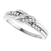 126835 / Ring / Set / 14K White / Natural Diamond / Round / 1.2 Mm / Polished / .07 Ctw Natural Diamond Knot Ring