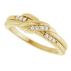 126835 / Ring / Set / 14K Yellow / Natural Diamond / Round / 1.2 Mm / Polished / .07 Ctw Natural Diamond Knot Ring