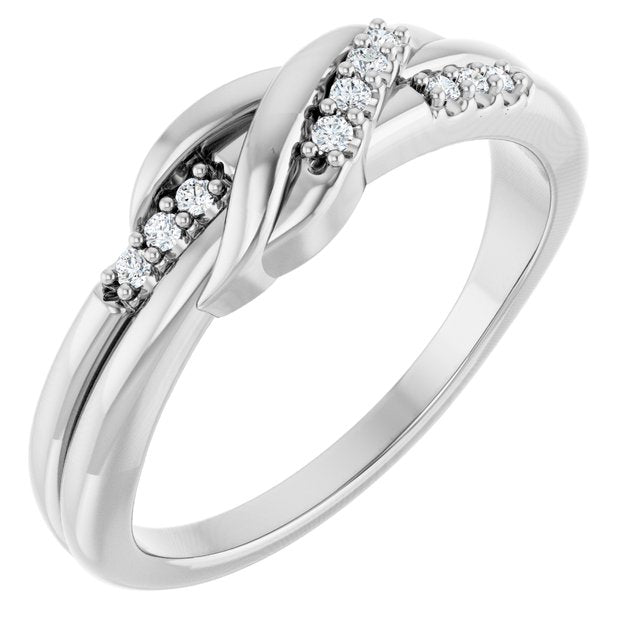 Natural Diamond Knot Ring