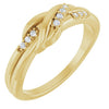126835 / Ring / Set / 14K Yellow / Natural Diamond / Round / 1.2 Mm / Polished / .07 Ctw Natural Diamond Knot Ring