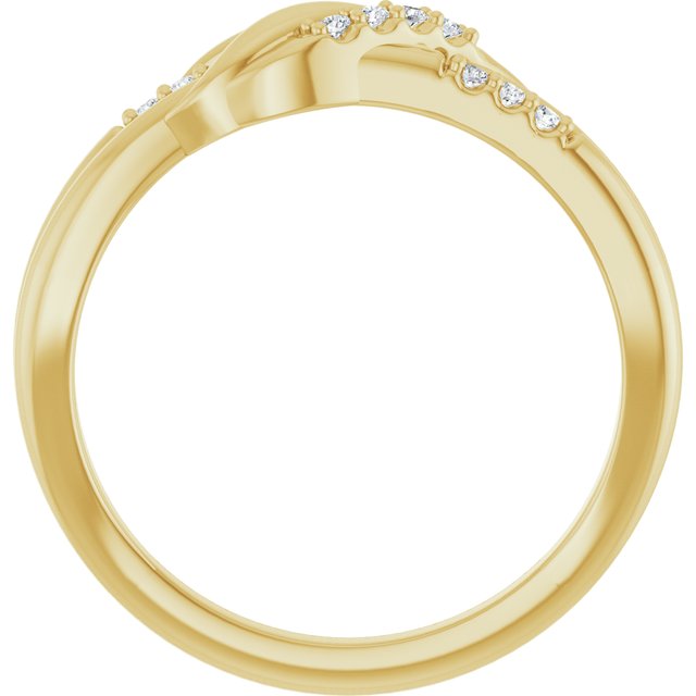 126835 / Ring / Set / 14K Yellow / Natural Diamond / Round / 1.2 Mm / Polished / .07 Ctw Natural Diamond Knot Ring