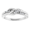 126835 / Ring / Set / 14K White / Natural Diamond / Round / 1.2 Mm / Polished / .07 Ctw Natural Diamond Knot Ring