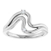 126864 / Ring / Set / 14K White / Natural Diamond / Round / 1.5 Mm / Polished / .03 Ctw Natural Diamond Freeform Ring