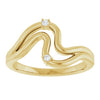126864 / Ring / Set / 14K Yellow / Natural Diamond / Round / 1.5 Mm / Polished / .03 Ctw Natural Diamond Freeform Ring