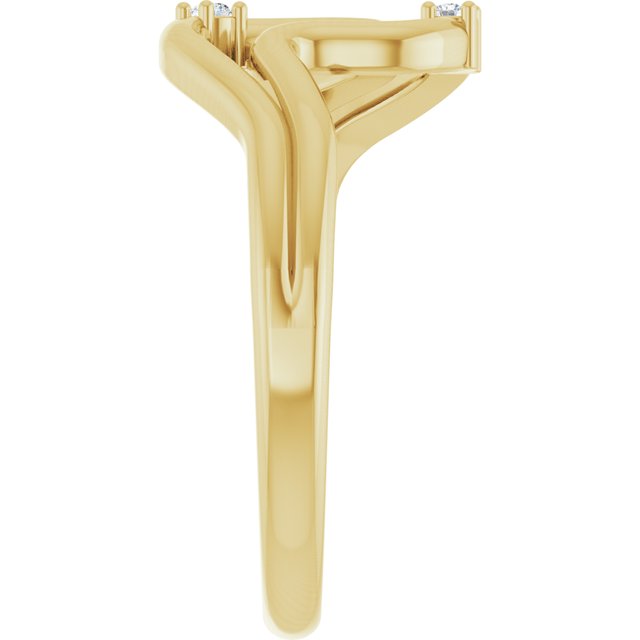 126864 / Ring / Set / 14K Yellow / Natural Diamond / Round / 1.5 Mm / Polished / .03 Ctw Natural Diamond Freeform Ring