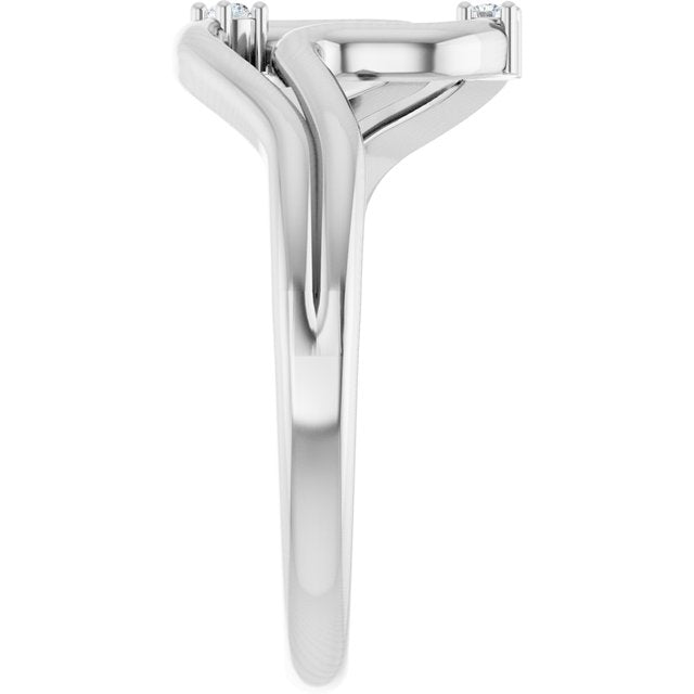 126864 / Ring / Set / 14K White / Natural Diamond / Round / 1.5 Mm / Polished / .03 Ctw Natural Diamond Freeform Ring