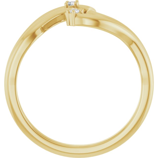 126864 / Ring / Set / 14K Yellow / Natural Diamond / Round / 1.5 Mm / Polished / .03 Ctw Natural Diamond Freeform Ring