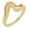 126864 / Ring / Set / 14K Yellow / Natural Diamond / Round / 1.5 Mm / Polished / .03 Ctw Natural Diamond Freeform Ring