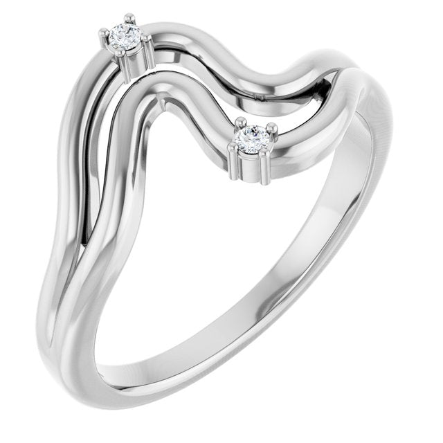 Freeform Diamond Wave Ring