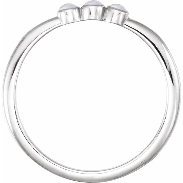 Three-Stone Bezel Set Rose-Cut Stackable Gemstone Ring — Sterling Silver