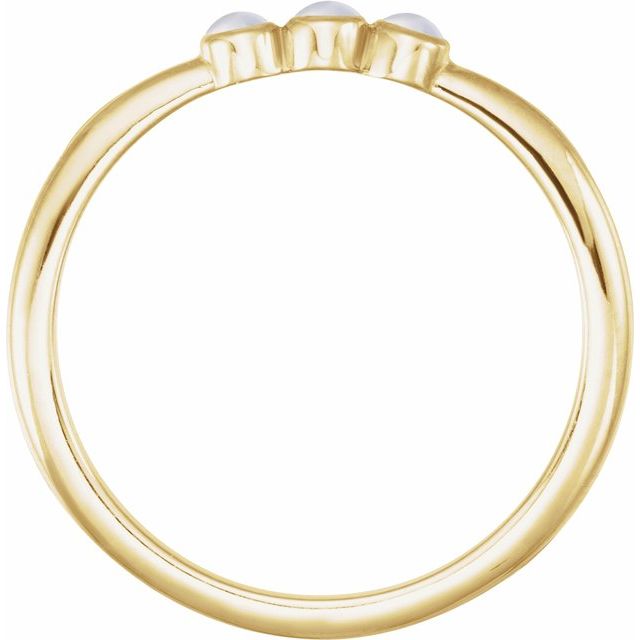 Three-Stone Bezel Set Rose-Cut Stackable Gemstone Ring — 14K Yellow Gold