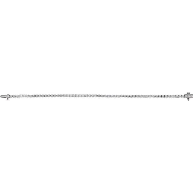 4-Prong Round Lab Diamond Tennis Bracelet — 14K White Gold