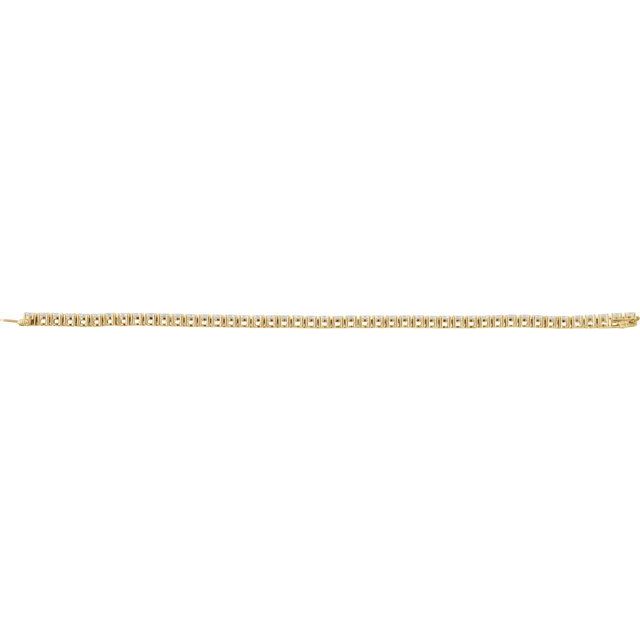 4-Prong Round Lab Diamond Tennis Bracelet — 14K Yellow Gold